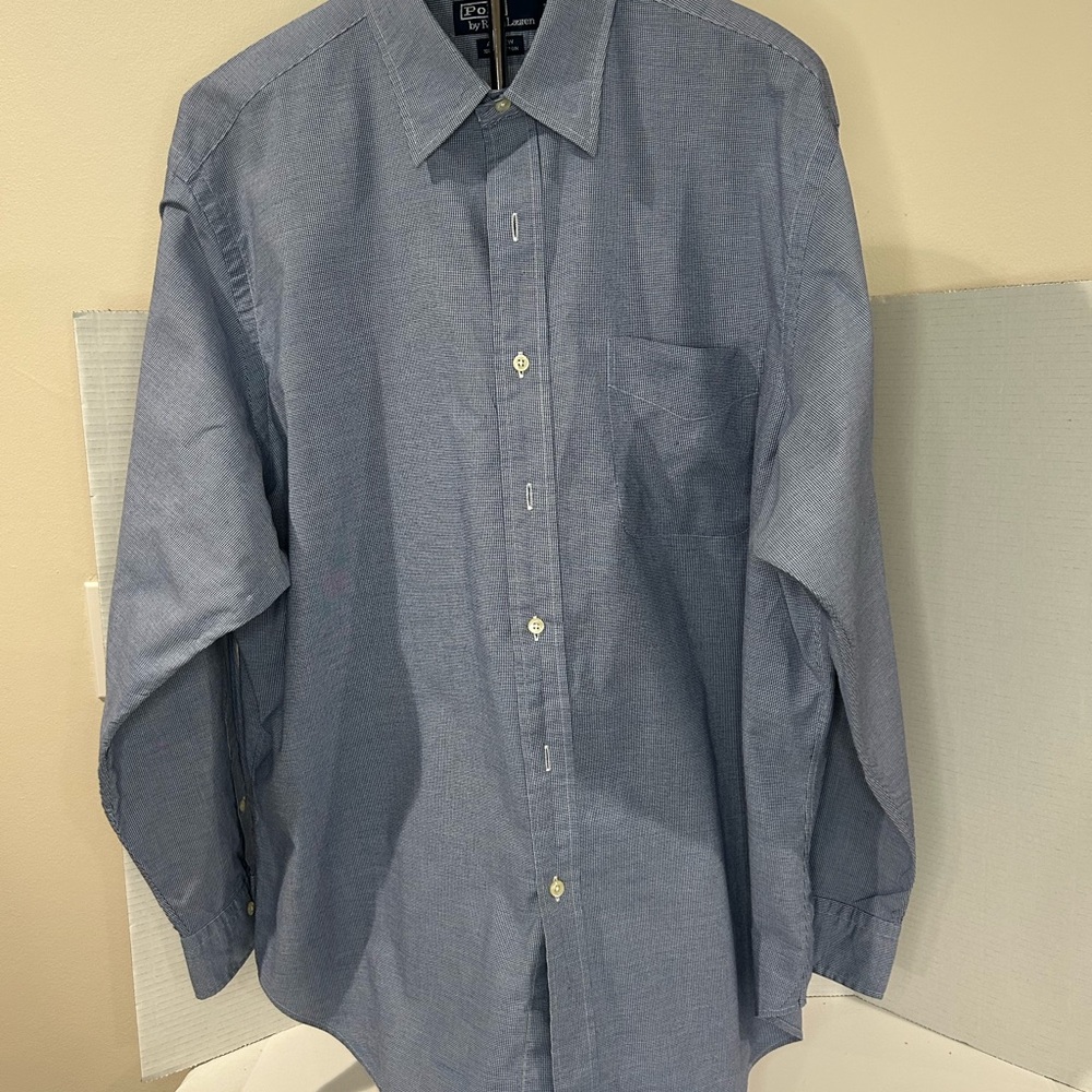 Polo By Ralph Lauren, long sleeve Blue Shirt and Sizes 17 1/2, 34/35 Sleeve